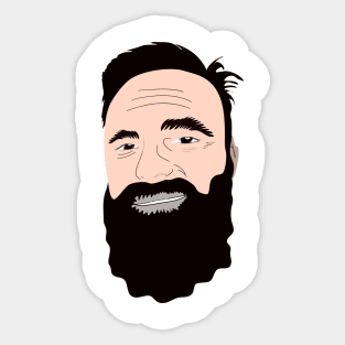 Cute dad with beard hand drawing design Sticker